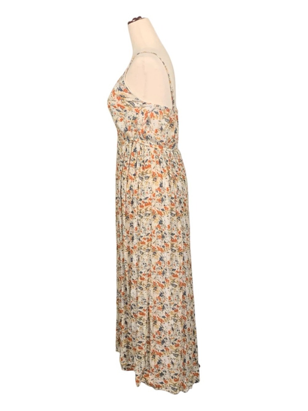 Sim & Sam Boho Cream Floral Spaghetti Strap Maxi Dress Coquette Prairie Medium - Picture 2 of 10
